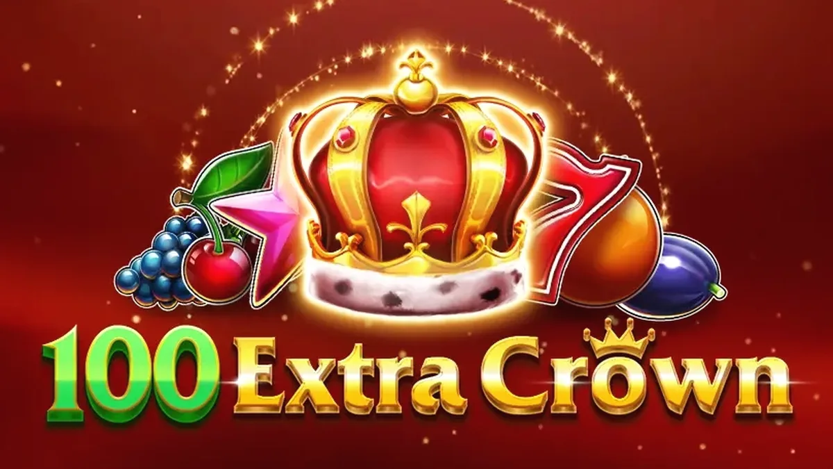 Interface do jogo de slot 100 Extra Crown com símbolos de frutas e coroas